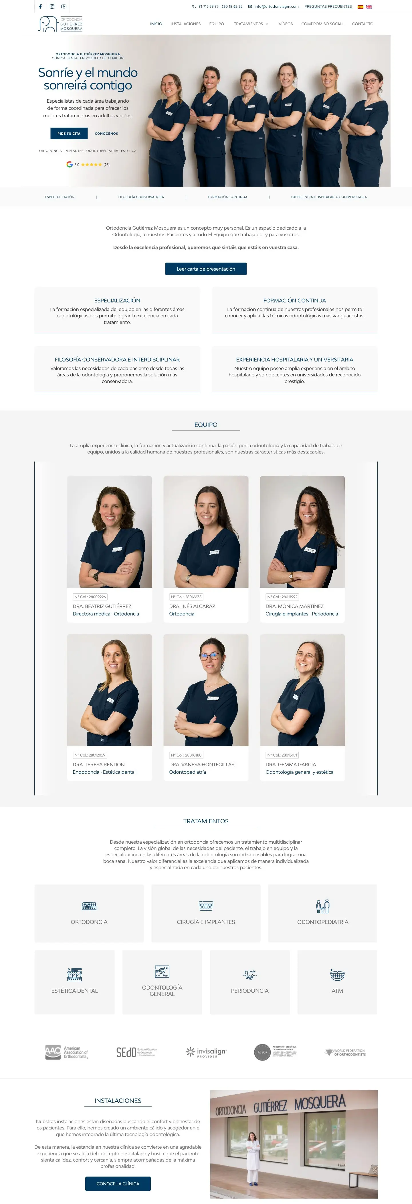 Página de inicio de ortodonciagutierrezmosquera.com